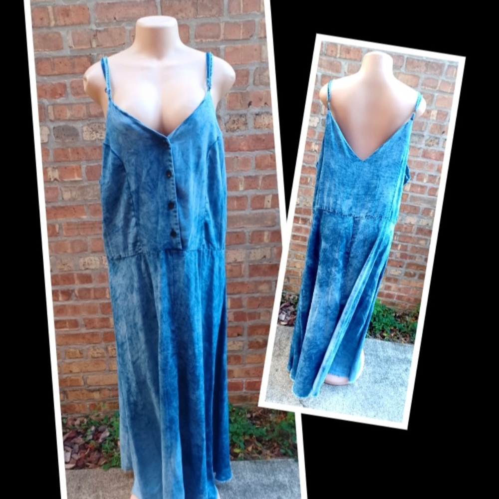 Thrill plus size chambray cami dress 3xl